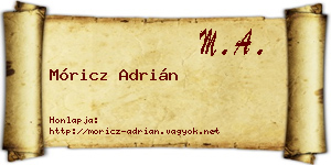 Móricz Adrián névjegykártya